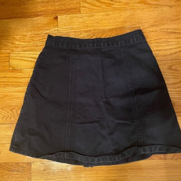 Urban Outfitters Navy Button Down snap Skirt - Picture 3 of 3